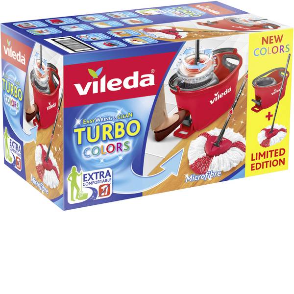 Pulizia dei pavimenti e accessori - Turbo Vileda Easy Wring & Clean kit completo con testina pulente e supporto per manico 158722 - Pulizia dei pavimenti e accessori - Turbo Vileda Easy Wring & Clean kit completo con testina pulente e supporto per manico 158722 -