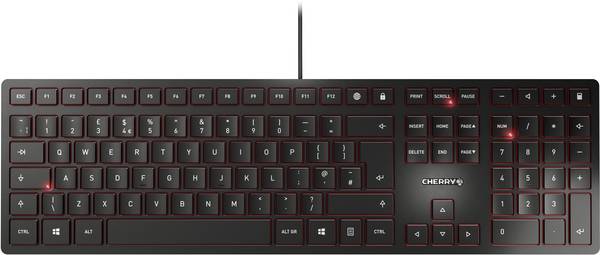 CHERRY KC6000 Slim USB Tastiera Inglese, QWERTY Nero Porta USB