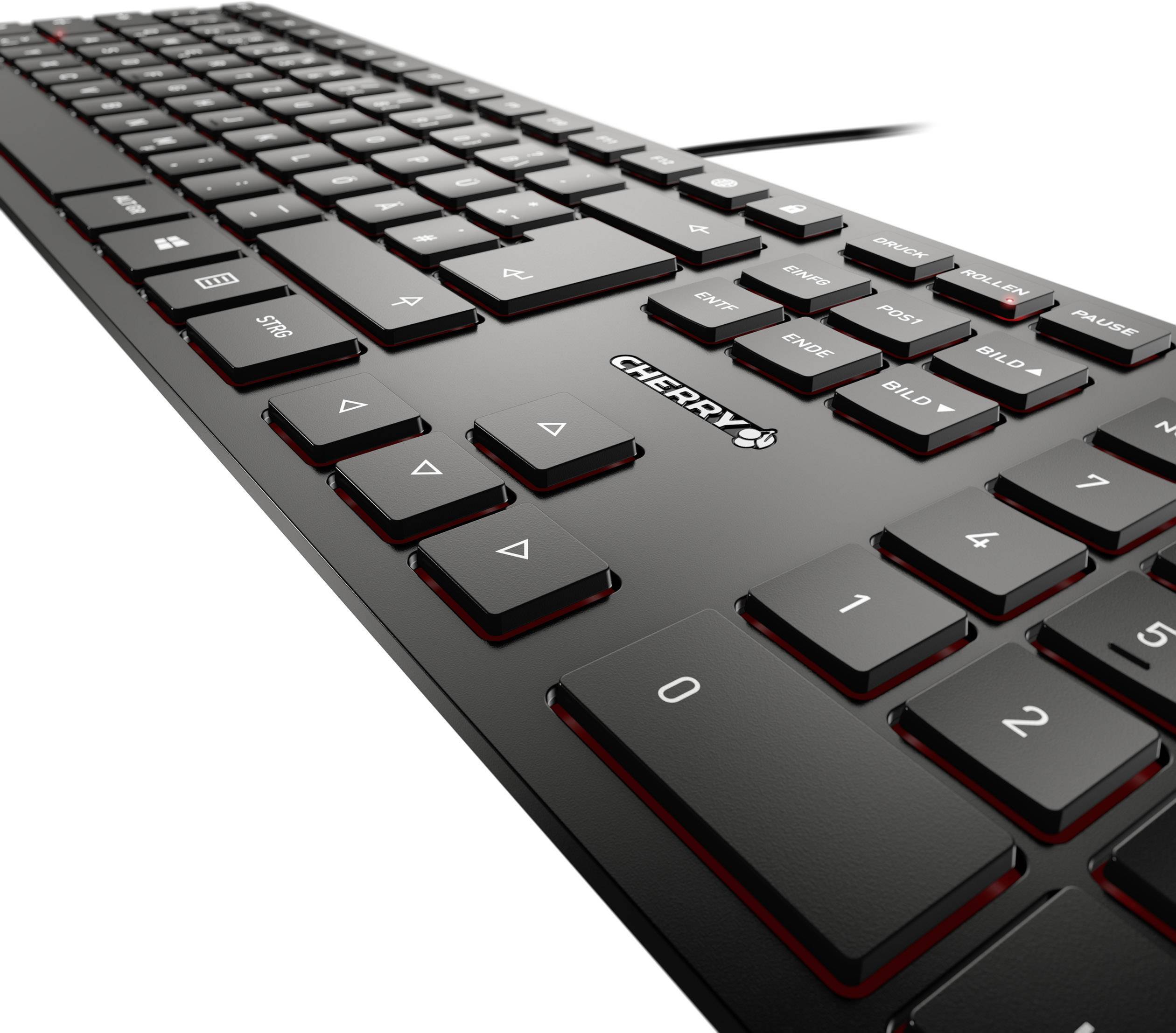 CHERRY KC6000 Slim USB Tastiera Inglese, QWERTY Nero Porta USB-3