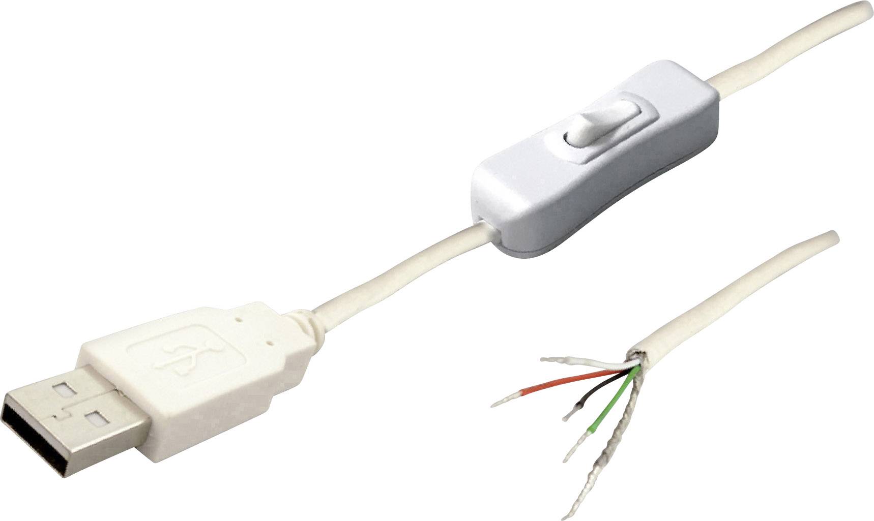 Cavo di collegamento USB con interruttore Spina dritta TC-2509039 TRU COMPONENTS Contenuto: 1 pz.