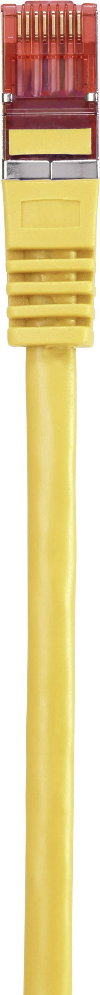 Cavo Ethernet giallo con connettore RJ45 rosso. Il cavo viene utilizzato per collegare dispositivi elettronici a una rete.