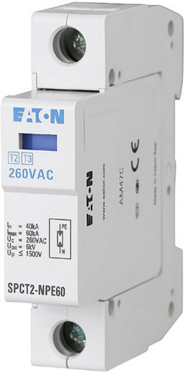Eaton 167619 SPCT2-280-1+NPE Scaricatore di sovratensioni Protezione da sovratensioni per: Armadi di distribuzione 20 kA 1 pz.