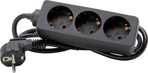 Kopp 128615005 Multipresa 3 scomparti Nero (opaco) Schuko 1 pz.