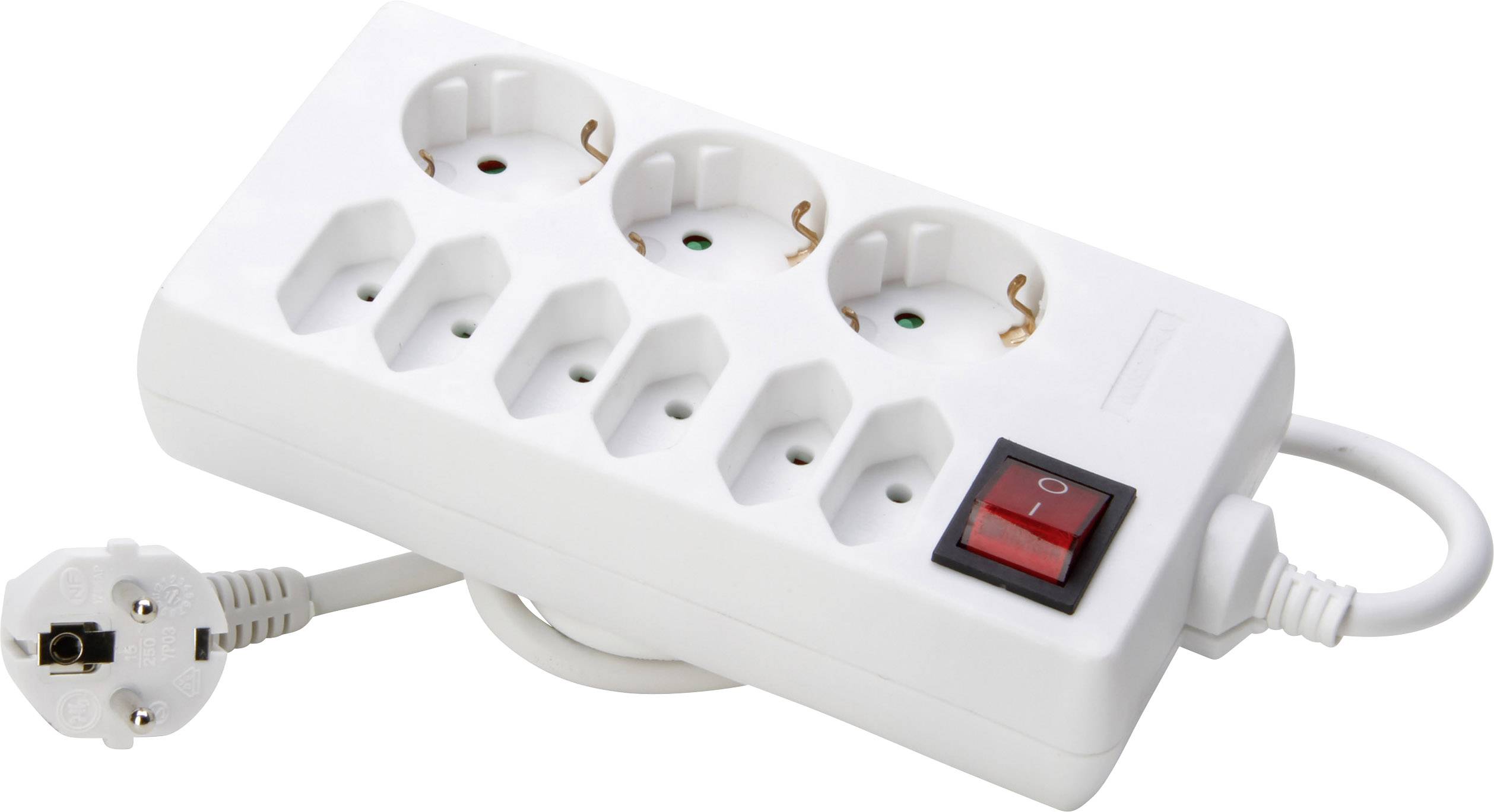 Kopp 129802002 Multipresa con interruttore 9 scomparti Bianco artico Schuko 1 pz.