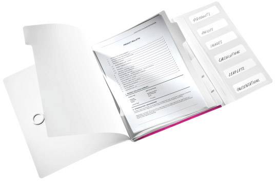 Leitz WOW 4633 4633-00-23 Cartellina con divisori Rosa DIN A4 Numero scomparti: 6-1