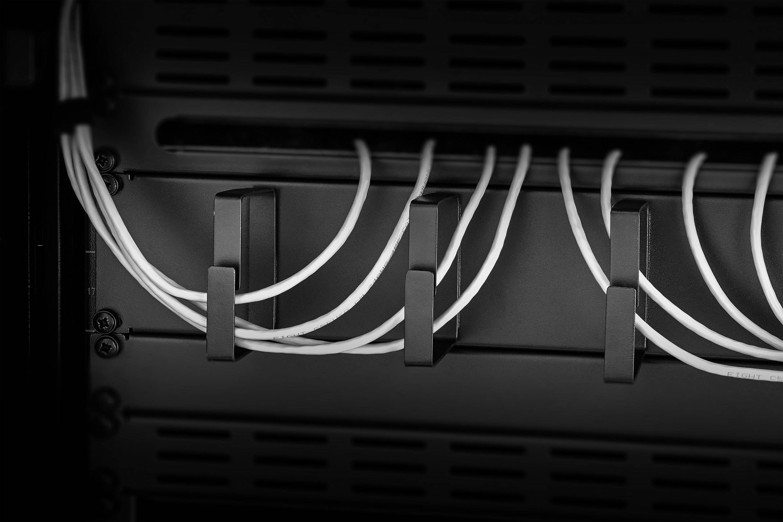 Renkforce RF-3440222 19 pollici Pannello passacavi per armadio rack 2 U Nero