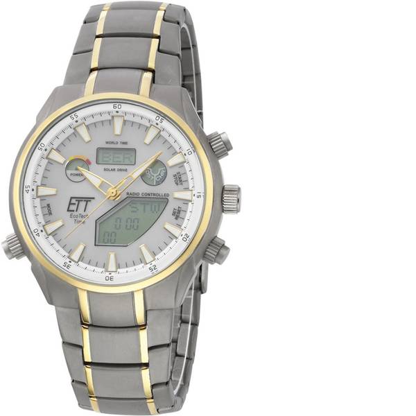 Orologi da polso - Radiocontrollato, Solare Cronografo EGT-11336-40M (Ø x A) 40 mm x 14 mm Argento, Oro Materiale cassa=Titanio Materiale - Orologi da polso - Radiocontrollato, Solare Cronografo EGT-11336-40M (Ø x A) 40 mm x 14 mm Argento, Oro Materiale cassa=Titanio Materiale -