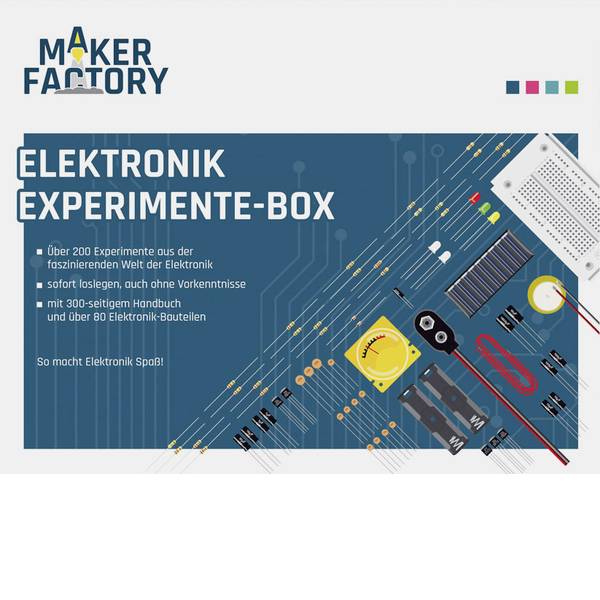 Kit esperimenti e pacchetti di apprendimento - MAKERFACTORY MF Elektronik-Experimente-Box 150387 Scatola per esperimenti - Kit esperimenti e pacchetti di apprendimento - MAKERFACTORY MF Elektronik-Experimente-Box 150387 Scatola per esperimenti -