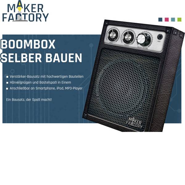 Kit esperimenti e pacchetti di apprendimento - MAKERFACTORY MF Boom-Box-Bausatz 150394 Kit da costruire - Kit esperimenti e pacchetti di apprendimento - MAKERFACTORY MF Boom-Box-Bausatz 150394 Kit da costruire -