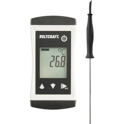 Un termometro manuale con display digitale indica 26,8 gradi Celsius. A destra del dispositivo si trova la punta del sensore.
