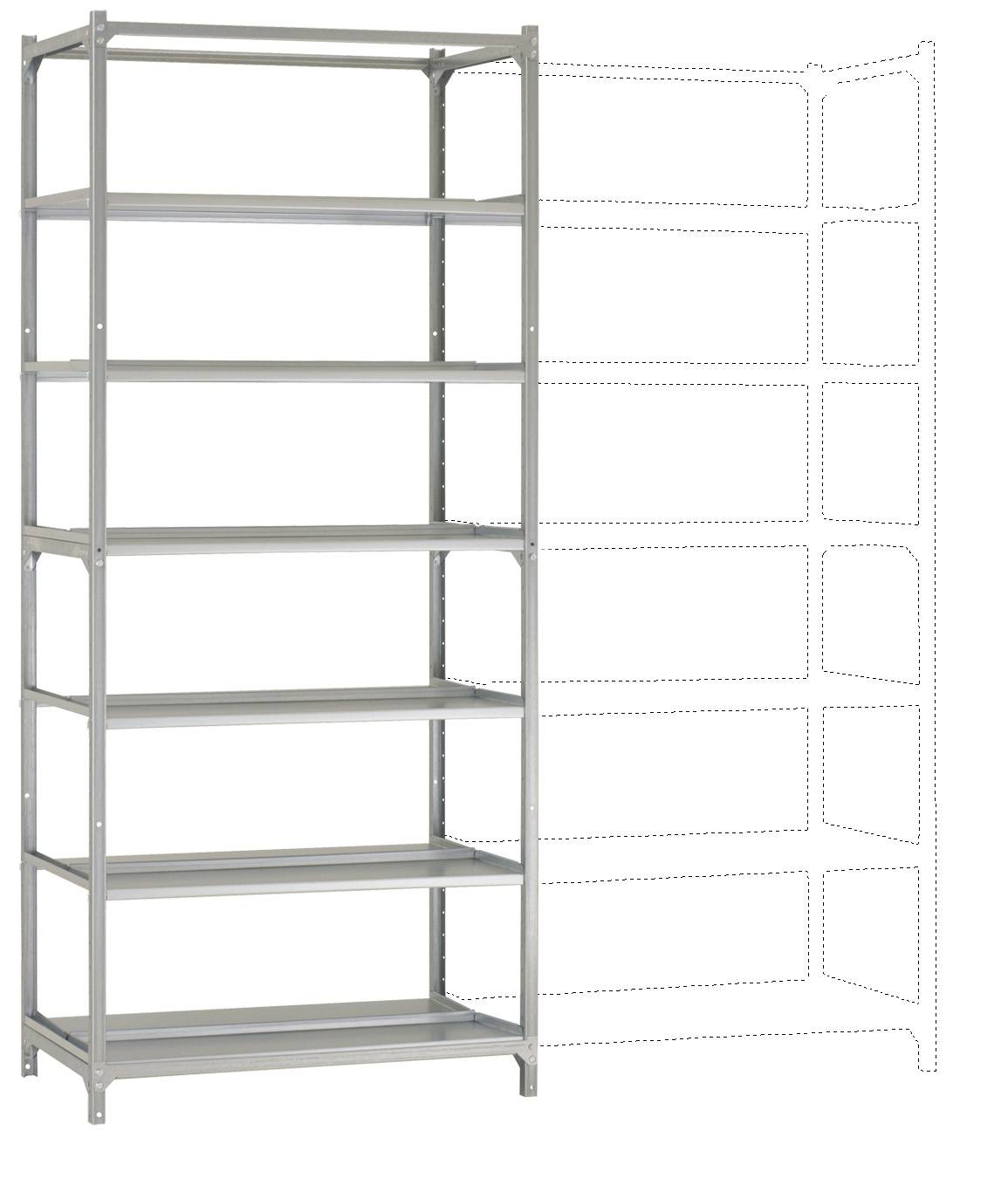 Manuflex RA2573 Modulo di base per scaffale (L x A x P) 90 x 2.25 x 60 cm Zinco