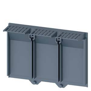 Scatola grigia in plastica con tre scomparti delle stesse dimensioni, adatta per lo stoccaggio o l'organizzazione.