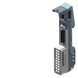 Un modulo Siemens SIMATIC ET 200 per l'automazione industriale mostra connessioni per il controllo elettrico e l'integrazione dei sensori.