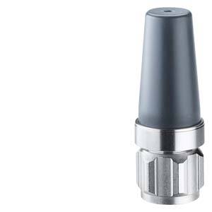 Un adattatore per antenna grigio con filettatura metallica, in piedi in posizione verticale. Adatto al collegamento a dispositivi di comunicazione.