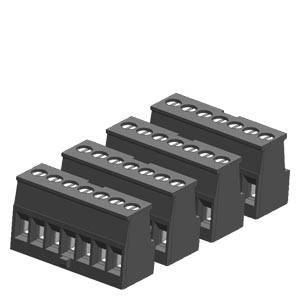 Barra morsettiera multipolare nera con più connessioni su tre file, idonea per cablaggi elettrici e connessioni sicure.