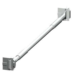 Un tubo bianco con due terminali quadrati. Sembra essere un componente o un pezzo tecnico.