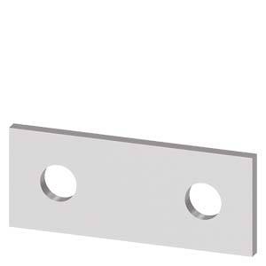 Piastra rettangolare in metallo con due fori simmetrici. Adatta per essere utilizzata come elemento di connessione in strutture.