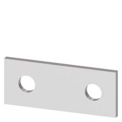 Piastra rettangolare in metallo con due fori simmetrici. Adatta per essere utilizzata come elemento di connessione in strutture.