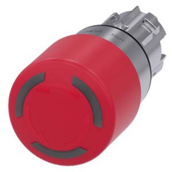 Siemens 3SU1051-1GB20-0AA0 Pulsante di arresto di emergenza a fungo per NOT-AUS ("arresto di emergenza") IP66, IP67, IP69/IP69K 1 pz.