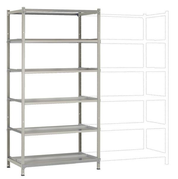 Manuflex RA3291.7035 Modulo di base per scaffale  (L x A x P) 90 x 1.9 x 60 cm   Grigio (RAL 7035)