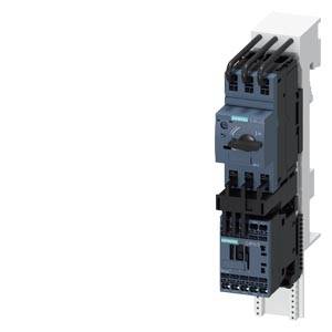 Dispositivo industriale di commutazione montato su quadro elettrico. Mostra due componenti modulari con un interruttore principale e diversi morsetti di connessione.
