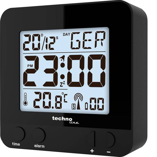 Sveglie - Techno Line WT235 sw Radiocontrollato Sveglia Nero Tempi di allarme 1 - Sveglie - Techno Line WT235 sw Radiocontrollato Sveglia Nero Tempi di allarme 1 -