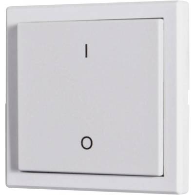 Un interruttore a bilanciere bianco con i simboli 'I' per acceso e 'O' per spento, tipicamente utilizzato per il controllo di apparecchi elettrici.