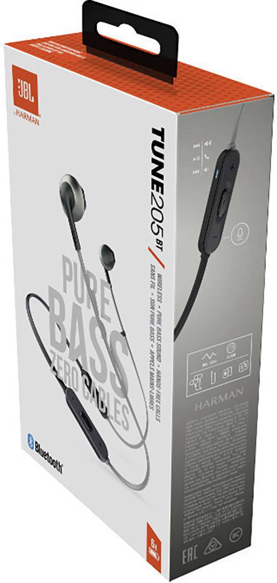 JBL Tune 205 BT Cuffie auricolari Bluetooth Nero headset con microfono |  Conrad.it