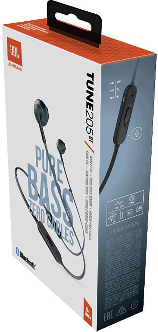 JBL Tune 205 BT Cuffie auricolari Bluetooth Blu headset con microfono |  Conrad.it