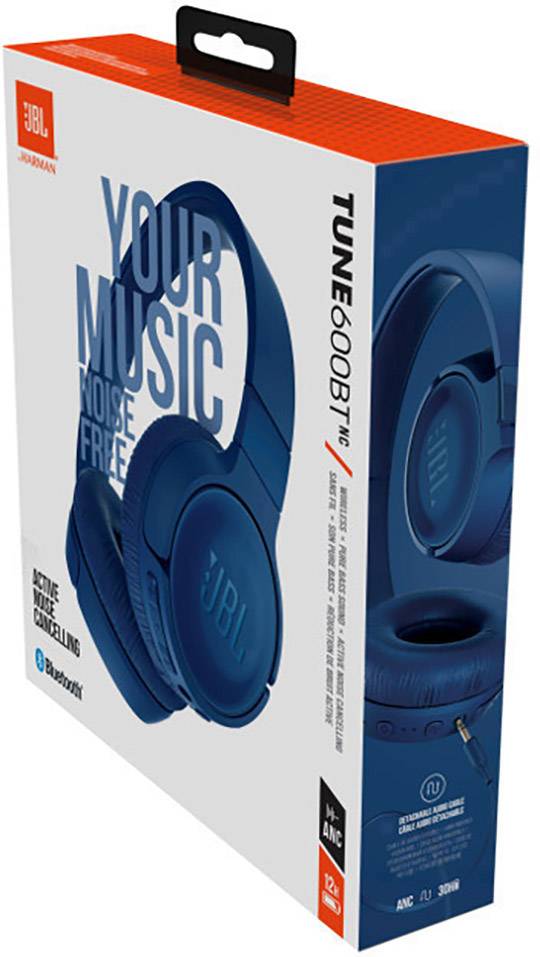 JBL Tune 600 BTNC On Ear cuffia auricolare Bluetooth, via cavo Blu  Eliminazione del rumore pieghevole, headset con mic | Conrad.it