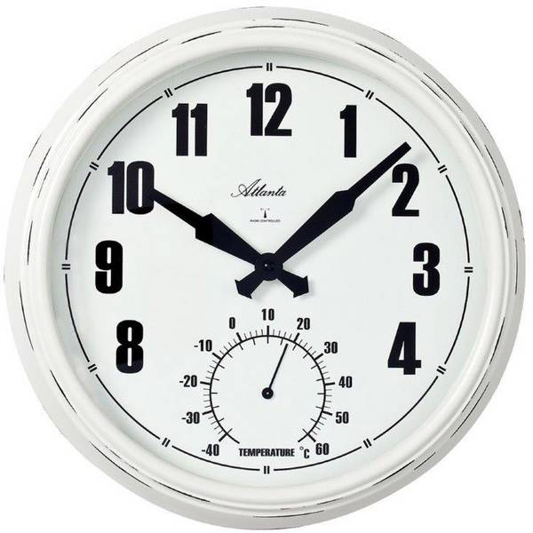 Orologi da parete - Atlanta Uhren 4478 Radiocontrollato Orologio da parete 305 mm x 50 mm Bianco - Orologi da parete - Atlanta Uhren 4478 Radiocontrollato Orologio da parete 305 mm x 50 mm Bianco -