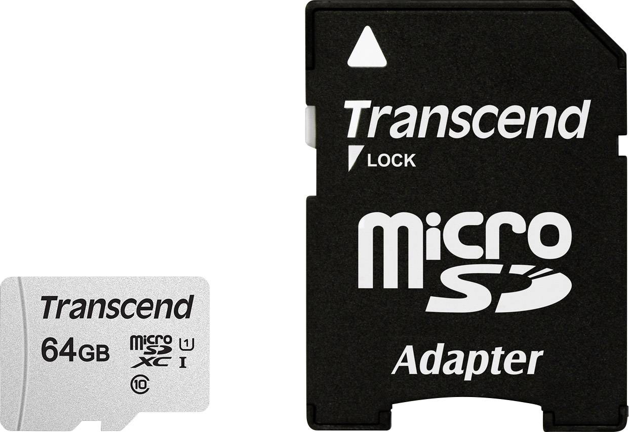 Scheda microSD Transcend da 64GB con adattatore