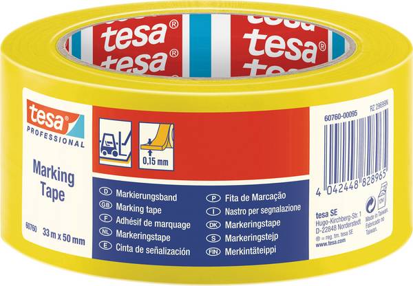 tesa 60760-00087-15 Nastro adesivo per segnalazioni tesa® Professional Nero, Giallo (L x L) 33 m x 50 mm 1 pz.