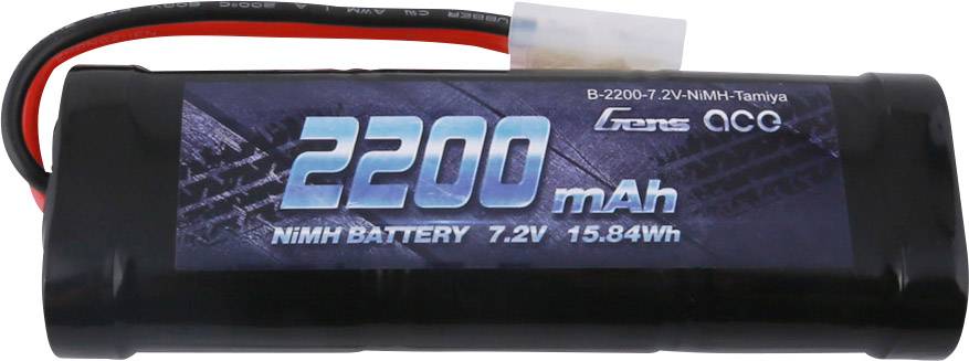 Gens ace Batteria ricaricabile NiMh 7.2 V 2200 mAh Numero di celle: 6 Stick Tamiya