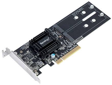 Synology Synology M2D18 - Laufwerksschachtadapter - Erweiterungsschlitz auf 2 x M.2 Adattatore per slot di archiviazione-0