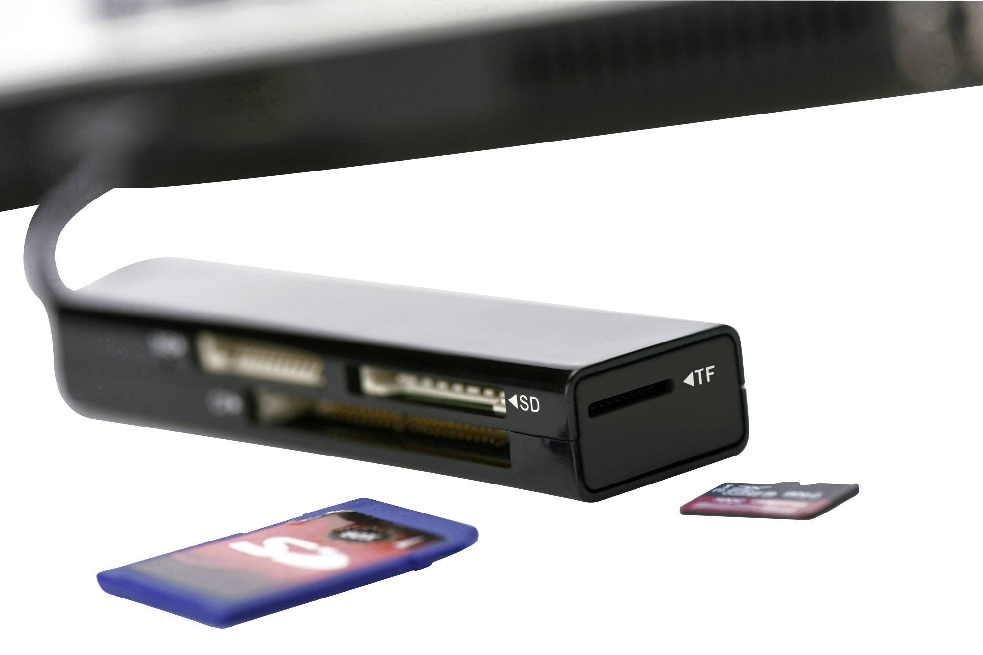 ednet 85241 Lettore schede di memoria esterno USB 2.0 Nero-9