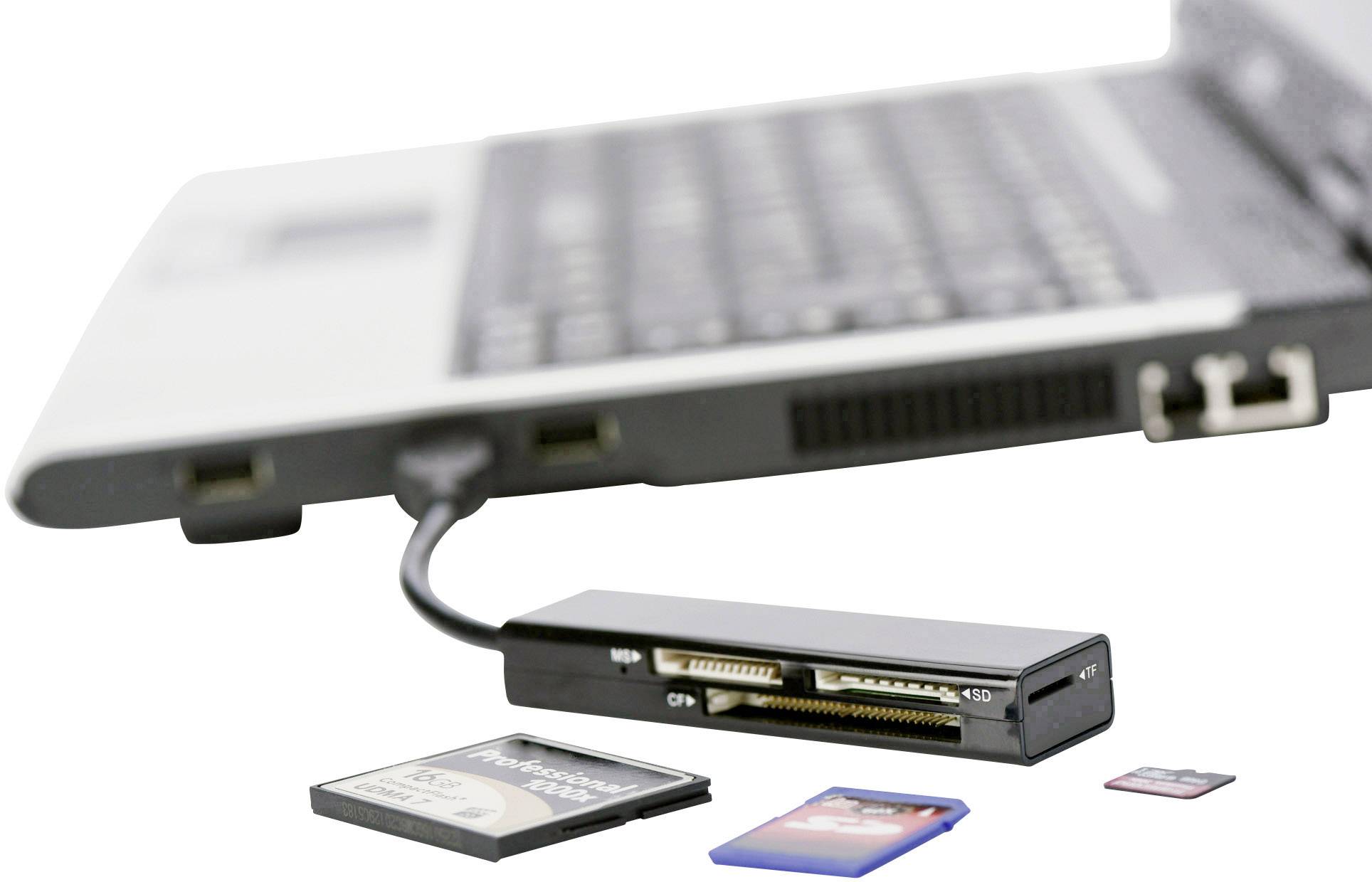 ednet 85241 Lettore schede di memoria esterno USB 2.0 Nero-12