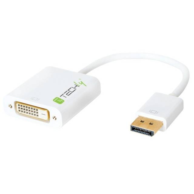 Adattatore DisplayPort 1.2 Maschio / DVI Femmina 15cm Bianco-0