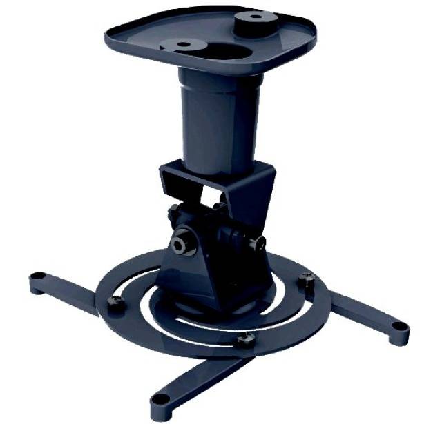 TECHly ICA-PM-100BK Supporto a soffitto per proiettore Inclinabile, Ruotabile Distanza dal soffitto/terra (max.): 218 mm-0