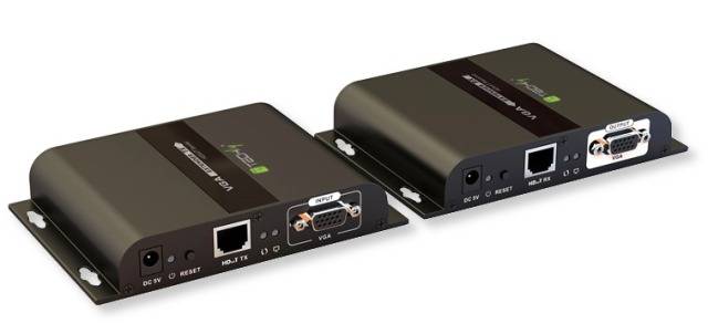 TECHLY Extender VGA HDbitT con Audio su Cavo Cat.6 fino a 120m Nero-6