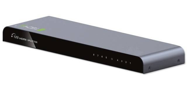 TECHly IDATA-HDMI2-4K8 8 Porte Distributore, splitter HDMI 3840 x 2160 Pixel Nero-1