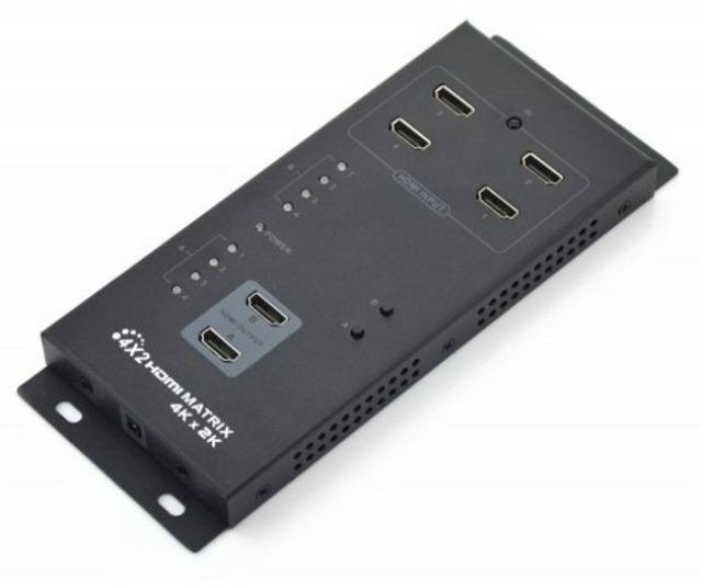 TECHly IDATA-HDMI-MX42 4x2 porte Switch Matrix HDMI Per montaggio a parete 3840 x 2160 Pixel-0