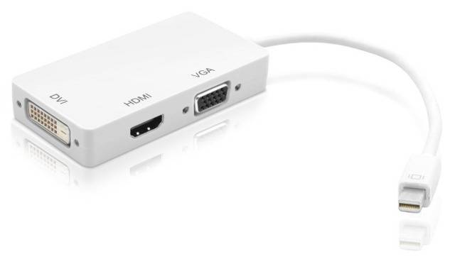 Adattatore 3 in 1 Mini DisplayPort 1.2 (Thunderbolt) a HDMI/DVI/VGA-0