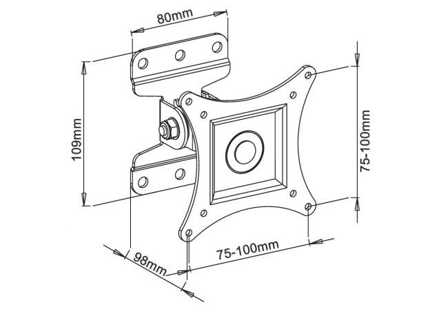 TECHly ICA-LCD-201BK Supporto a parete per TV 33,0 cm (13") - 76,2 cm (30") Inclinabile, Girevole-2