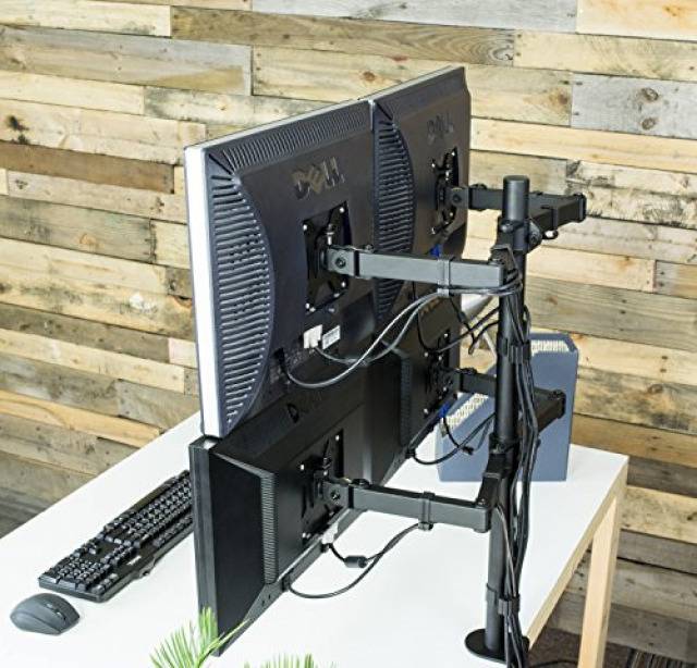 TECHLY Supporto da scrivania per 4 Monitor 13-27'' con morsetto Nero-12