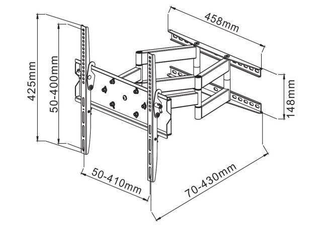 TECHly ICA-PLB-147M Supporto a parete per TV 58,4 cm (23") - 139,7 cm (55") Inclinabile, Girevole Per l'installazione ad-2