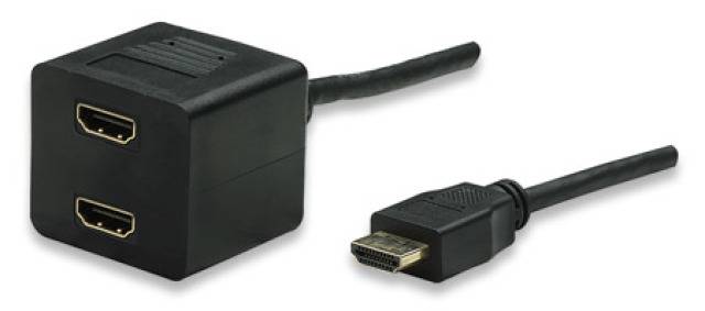 TECHly ICOC-HDMI-F-002 HDMI Adattatore [1x Spina HDMI - 2x Presa HDMI] Nero 3.00 m-0