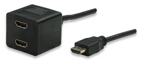 TECHly ICOC-HDMI-F-002 HDMI Adattatore [1x Spina HDMI - 2x Presa HDMI] Nero  3.00 m