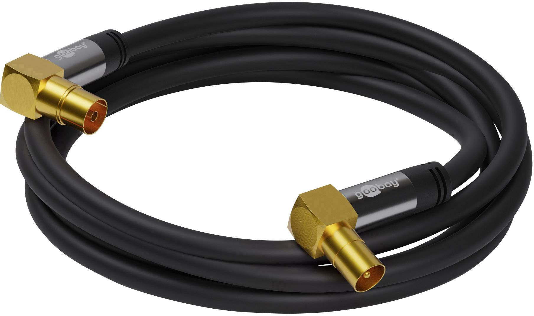 Cavo Antenna TV M/F 2 mt Angolato 90° Nero-1