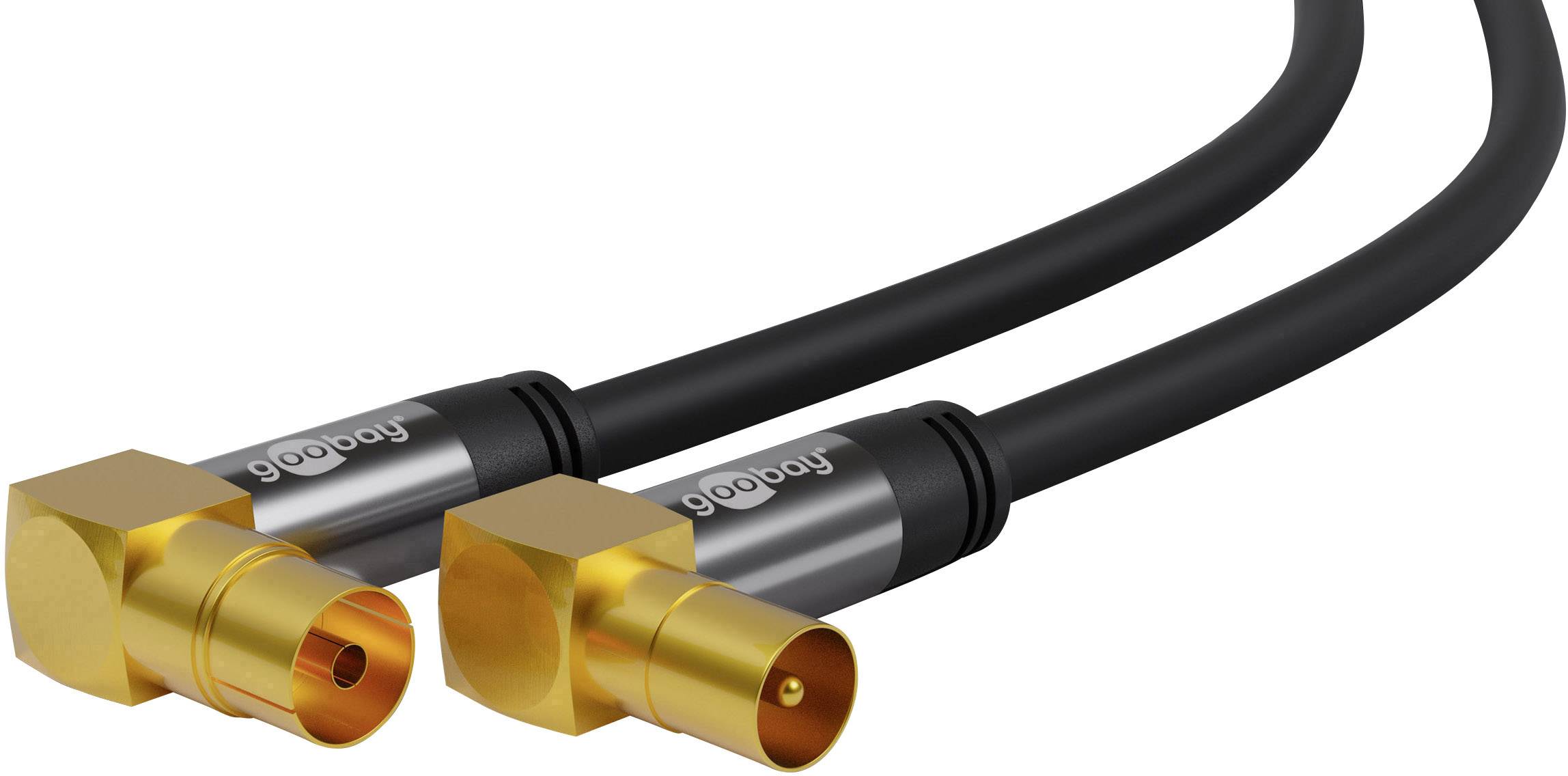 Cavo Antenna TV M/F 2 mt Angolato 90° Nero-2